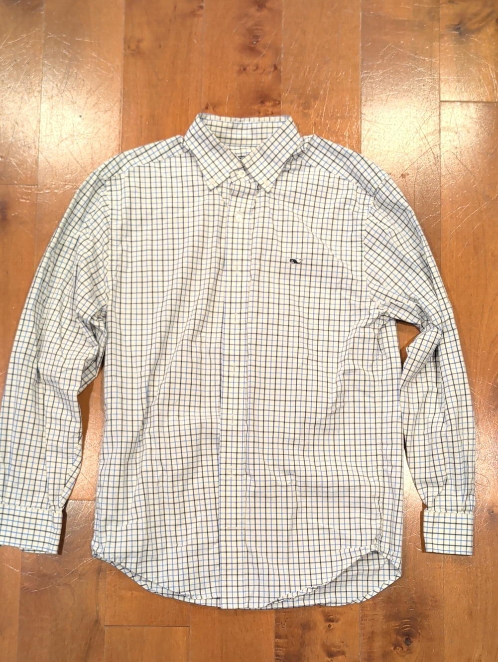 Vineyard Vines Blue and White Check Button-Down Shirt